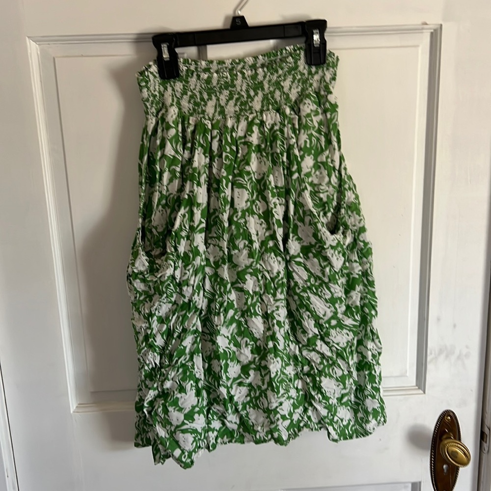 anthropologie Skirt Green With Pockets Midi